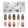 Leaves Flower Nail Art Stamping Plates Triangle Drawing Template Geometric Stripe Line 3D Image Stencil Mold Printing Tools 3