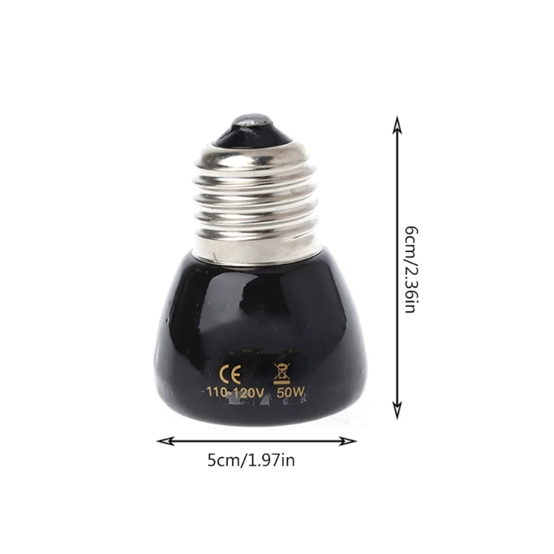 Ceramic Heat Emitter Reptile Heat Lamp Bulb No Light Emitting Brooder Coop Heater for Amphibians Pets & Incubating