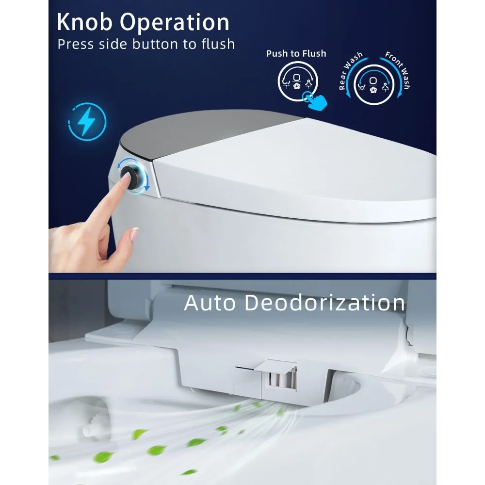 Smart Bidet Toilet, Smart Toilet with Bidet Built in, Pump-assisted Flush, Foot Sensor Operation, Warm Water, Heated Seat 6