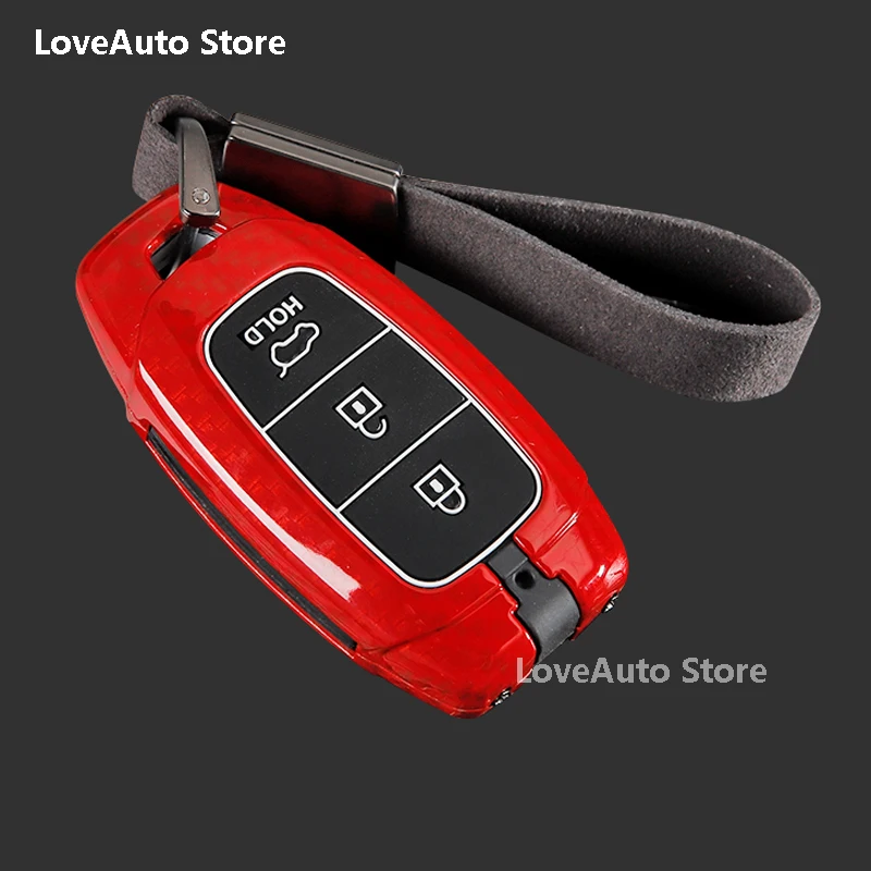

For Hyundai Elantra CN7 2020 2021 2022 Car Key Case Protection Key All Inclusive Shell Keychain Ring Zinc Alloy+Alcantara Cover