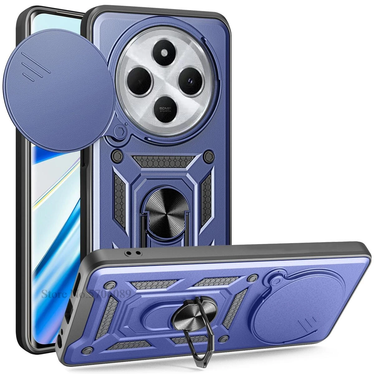 Armor Shockproof Slide Lens Protective Phone Case Cover