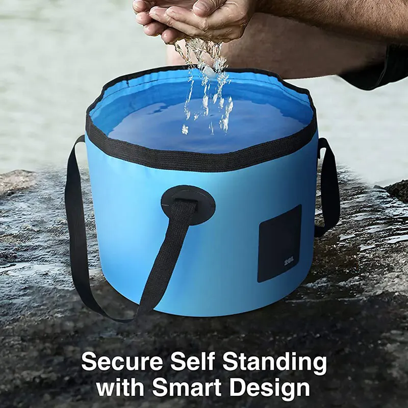 NUKASEN Folding Car Water Bucket 20L Gallon Container Portable Wash Basin For Camping Fishing Travelling Outdoor Car Washing folding bucket water bucket car wash bucket