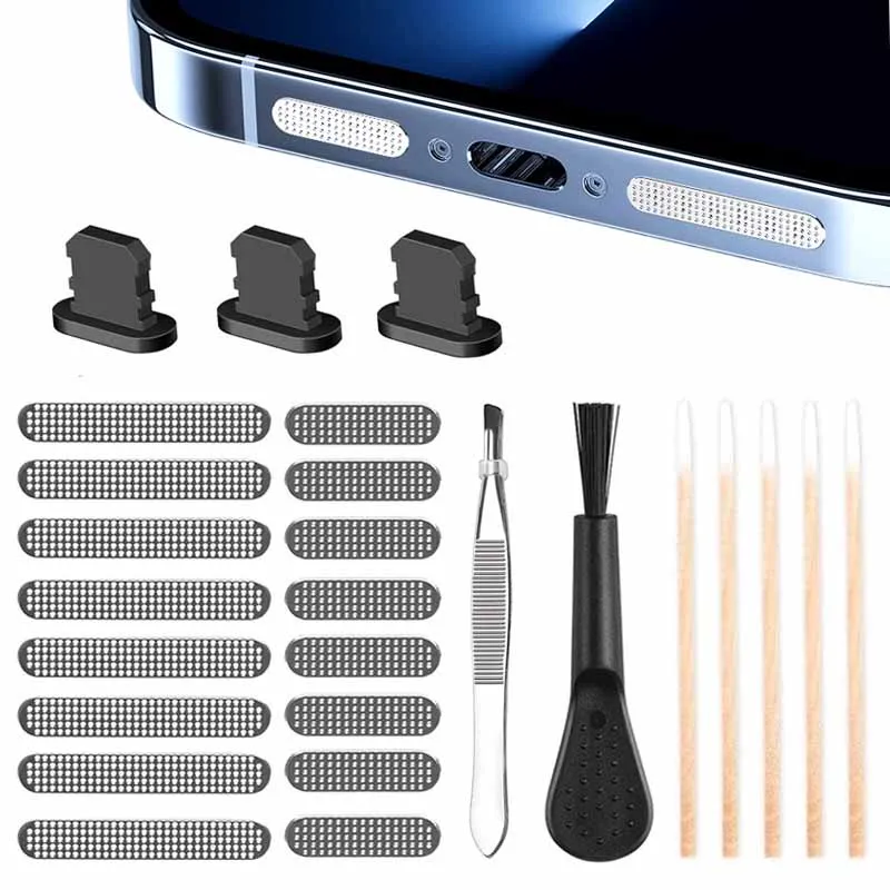 

1/8/119Pcs Mobile Phone Speaker Dust Stickers Universal Phone Charging Port Cleaning Brush Professional Phone Cleaning Tool Set