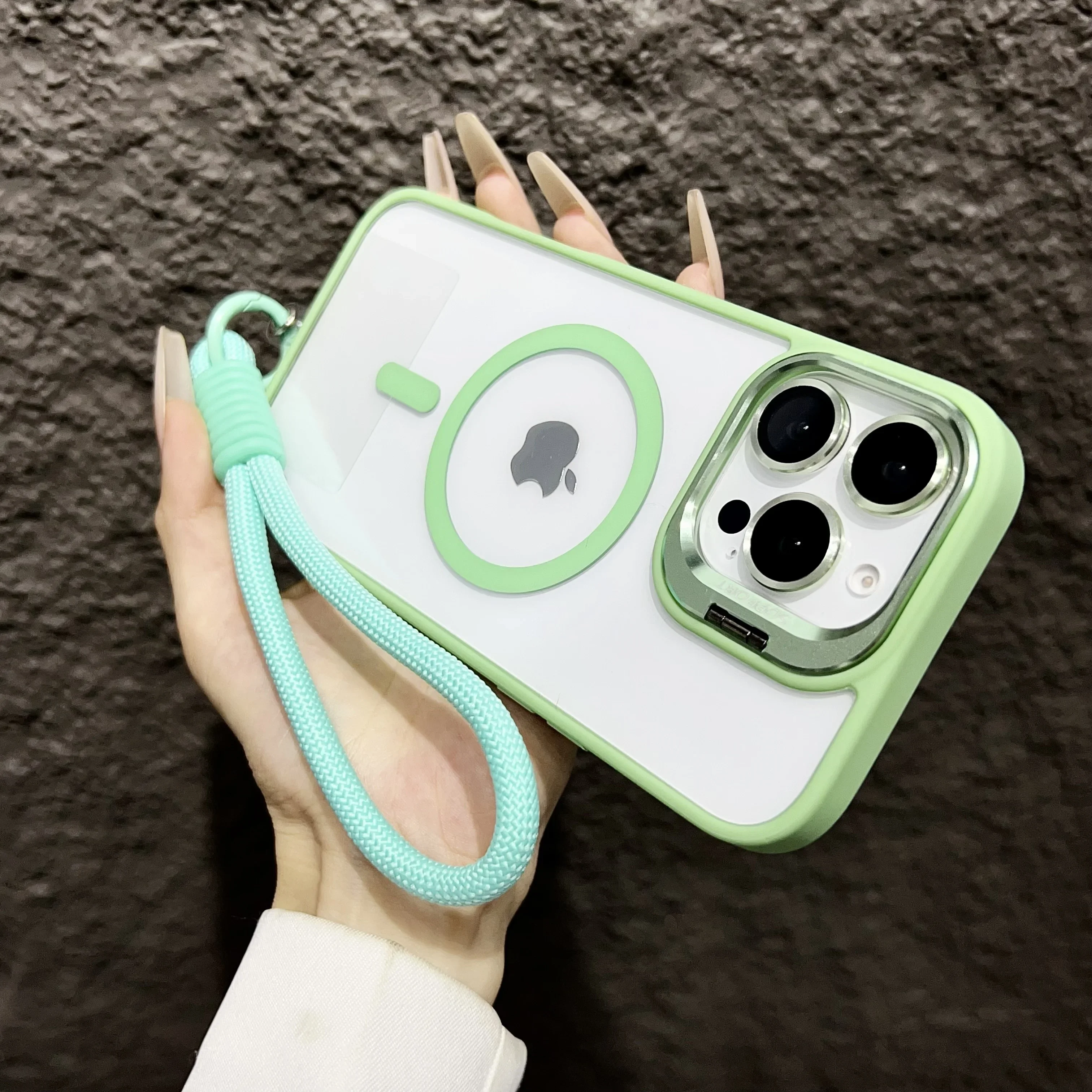 Premium Magnetic Case with Stand & Lanyard - Glass Lens Protector & Magsafe Compatible Cover
