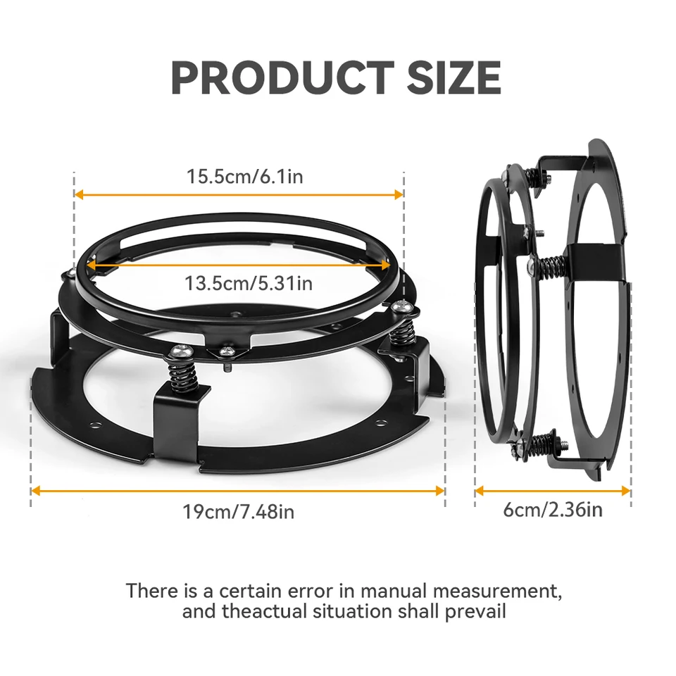 1 Pièces Noir/Chrome 5 3/4 "5.75 Pouces Kit De Sup... – Grandado