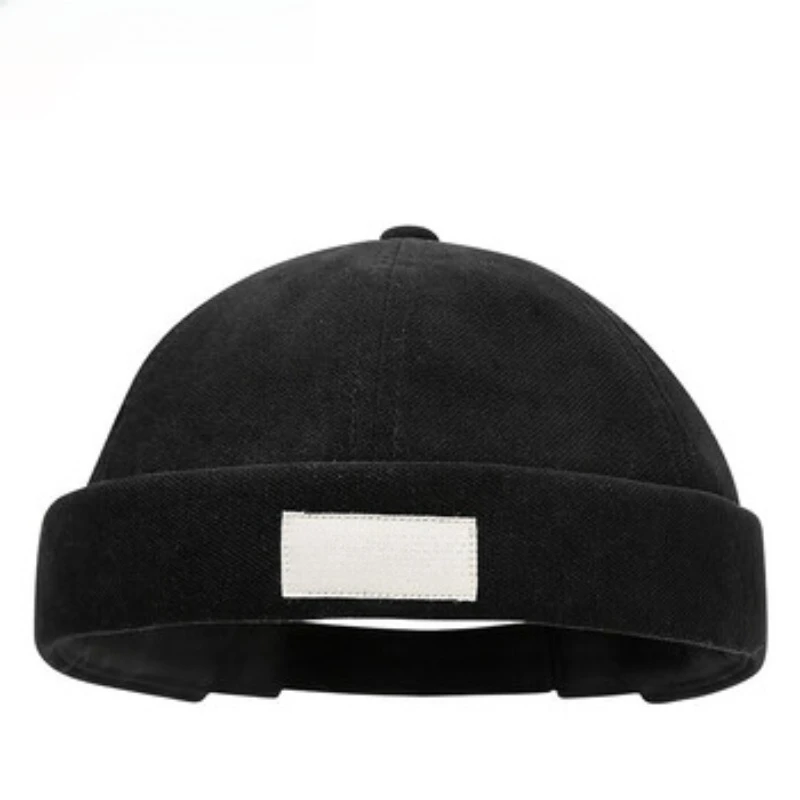Fashion Brimless Caps Vintage Dome Hat Fashion Beanies Cotton Adjustable Unisex Men Women Hip Hop Hats Versatile Melon Skin Cap