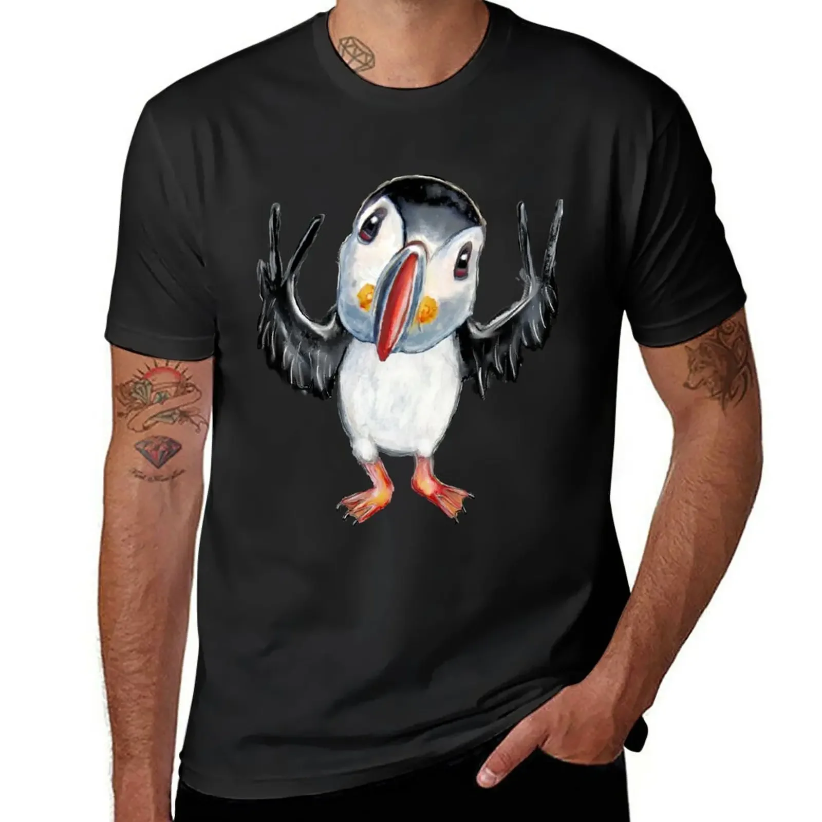 

Cool Puffin T-Shirt summer clothes oversized mens t shirt graphic