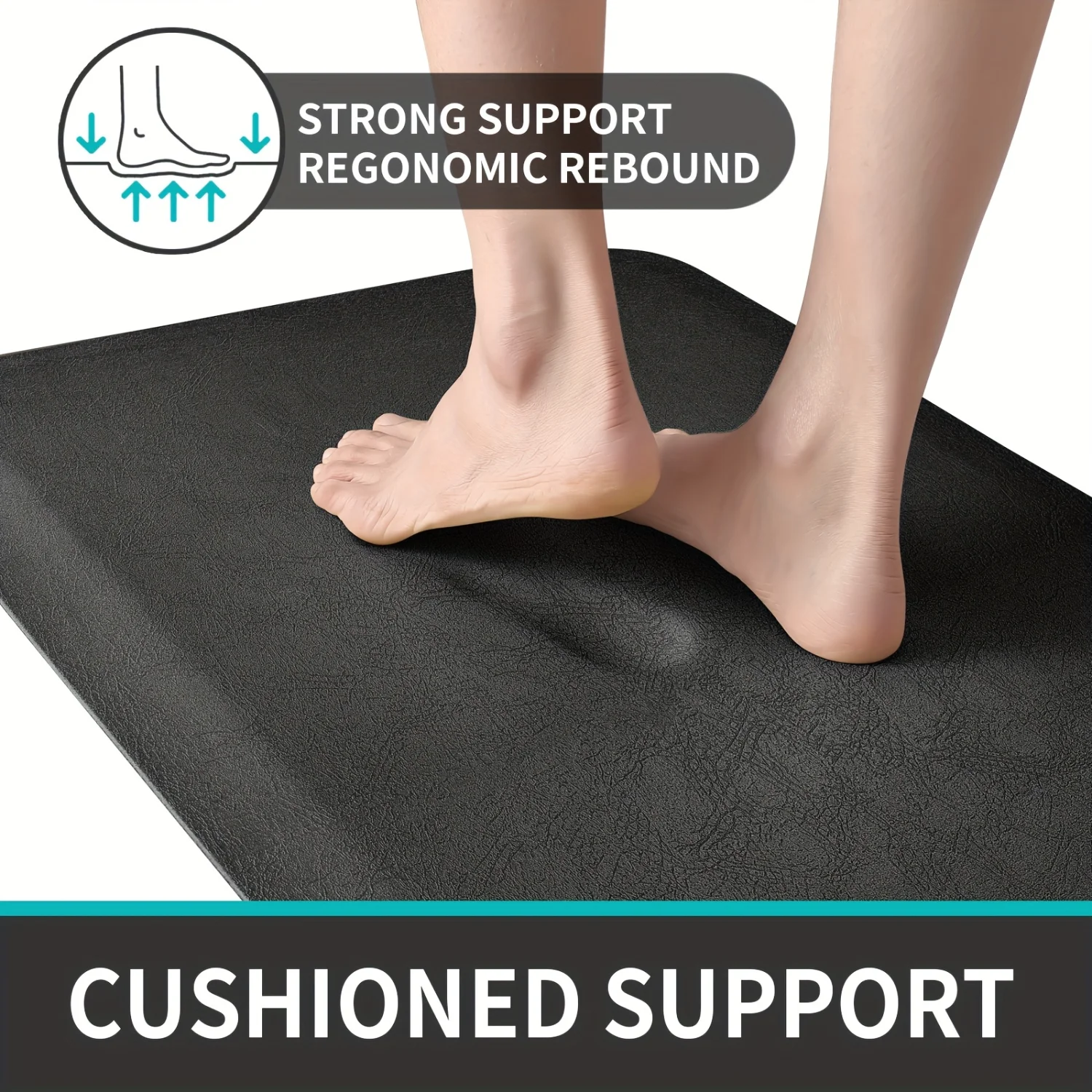 Cushioned Anti Fatigue Kitchen Mat 17x24 Black