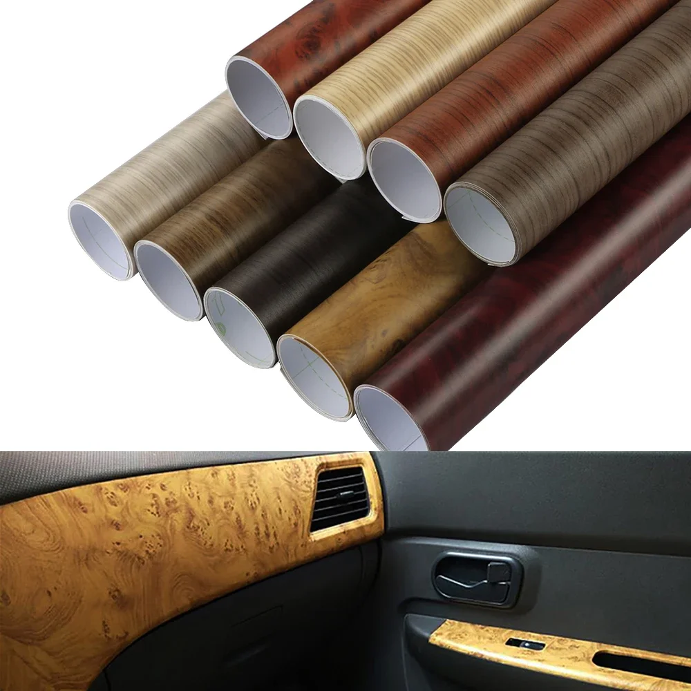 Car Sticker Vinyl Film Sticker 30*100cm Wood Grain PVC Sticker Wood Texture Film Styling Wrap Wrapping Interior Decoration Vinyl Sticker Car Accessories
