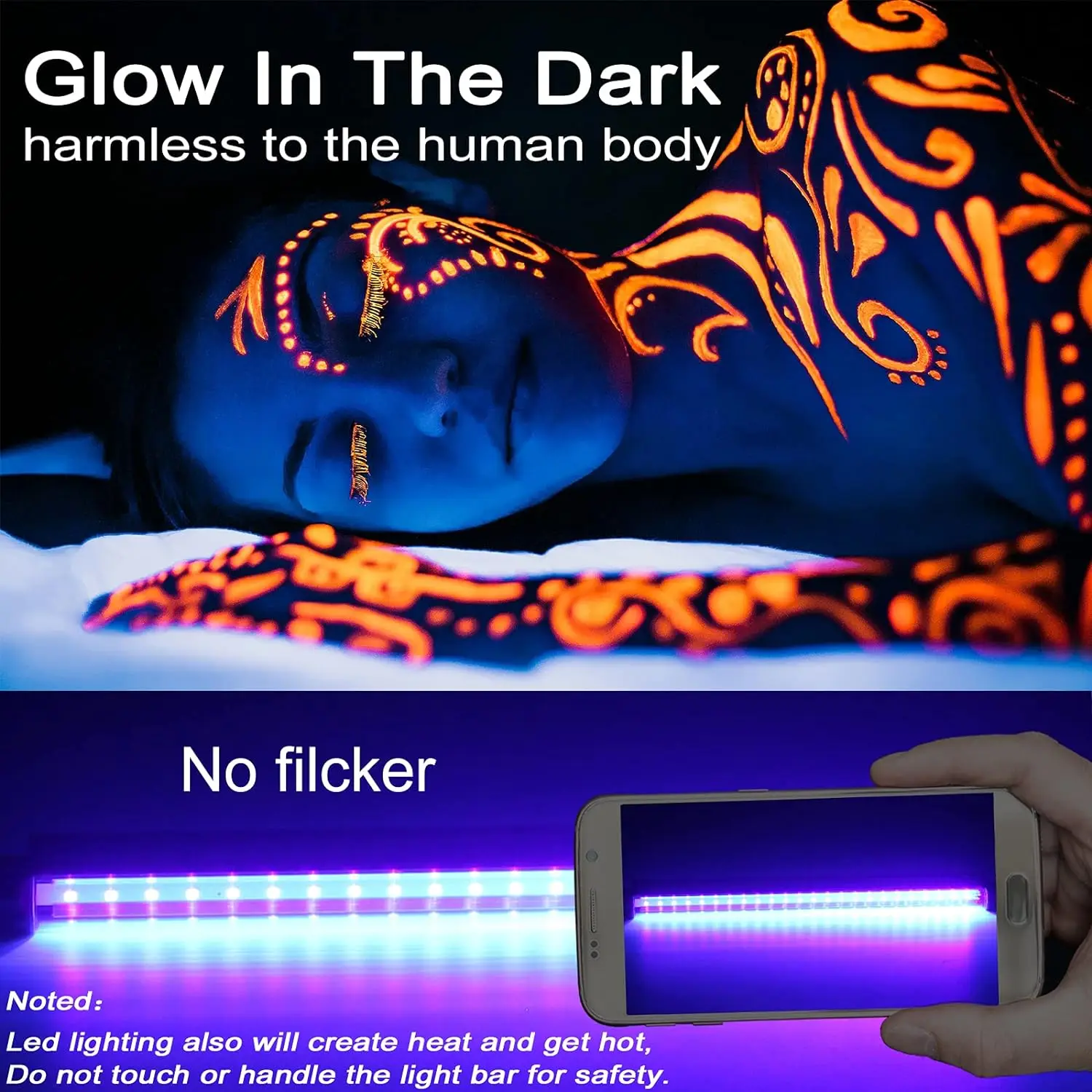 T5 LED UV Lamp Tube USB Interface, Strong UV Spotlight, Curing Lamp Tube, 395nm, For Parties, Christmas, Halloween Glow Party