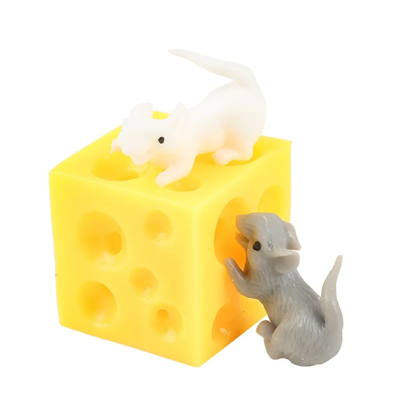 Mouse In Cheese Squeeze Fidget Toys For Kids Anti Stress ADHD Funny Gifts Regalos Para Cumpleaños Infantil Invitados цена и фото