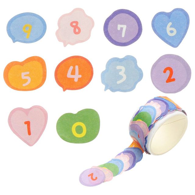 Pcs/pack Round Stickers Dot Paper tape Kawaii Fruit Animals Face Dot Washi Stickers For DIY Crafts Scrapbooking Decorative