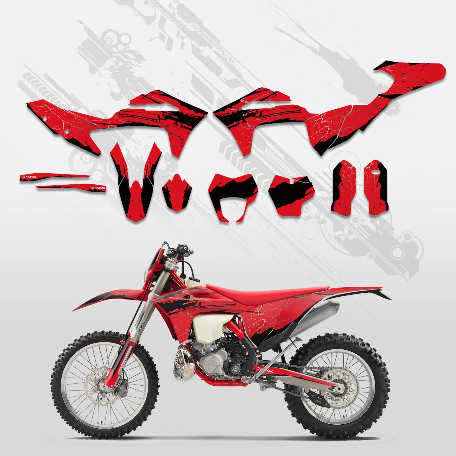 Für GasGas EC 300 EC 250 EC 125 EC 250F ECF 350 EC-F 450 2021 2022 2023 Motorrad-Grafiken Hintergrund-Aufkleber Sticker Individualisierbar – Detail 4