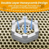 Tapis de litière pour chat de grande taille, conception avancée à Double couche en nid d'abeille, imperméable pour l'urine, nettoyage facile, contrôle des dispersons, se disparaît propre, 1 pièce 4