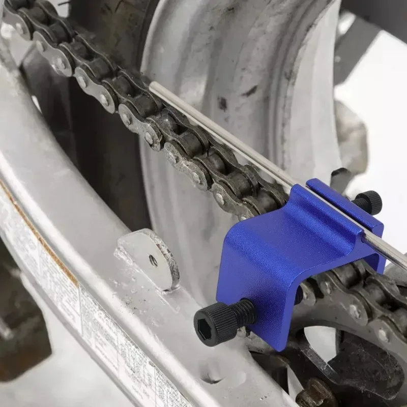 Aluminum Alloy Motorcycle Chain Alignment Tool for ATV Chain Adjuster Breaker and Riveter Set No-scratch Motorcycle Maintenance