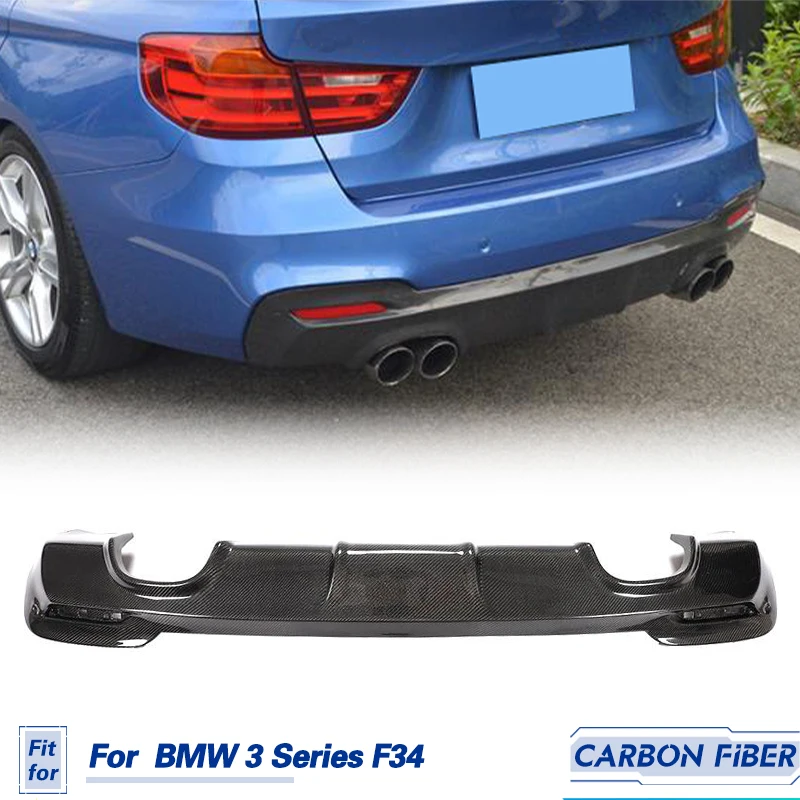 

Автомобильный диффузор для заднего бампера, спойлер для губ из углеродного волокна для BMW 3 серии F34 GT 2013-2018, гоночный задний диффузор для губ, фартук для кузова