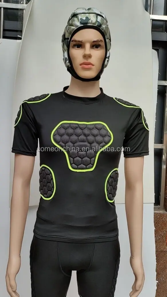Football Padded Compression Shirt Baseball Chest Protector Hockey Paintball Soccer Goalkeeper Padded Protective Shirt