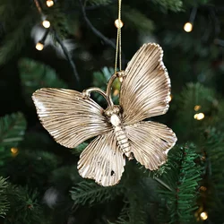 Gold Snowflake Butterfly Dragonfly Angel Christmas Tree Ornament Baubles (Butterfly)
