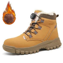 Winter 2024 Velvet Steel Toe Waterproof Safety Boots - 45 (Yellow Winter)