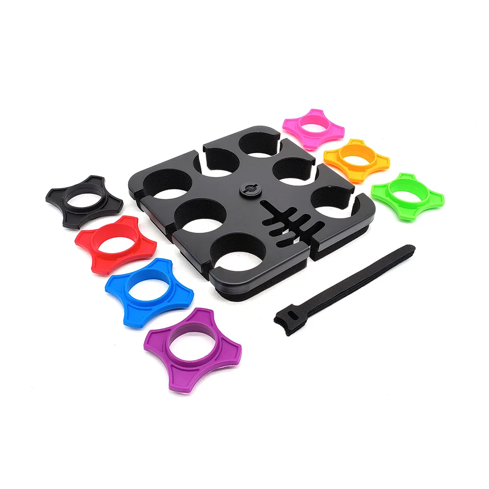 멀티 마이크 홀더 케이블 걸이 정리대 (7개 마이크용) 무대용 마이크 걸이 및 디스플레이