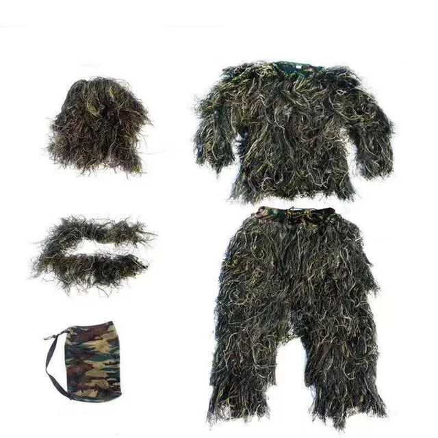Tuta Mimetica Ghillie 3D Con Foglie - Camouflage Per Caccia, Airsoft E Halloween - Foto 13