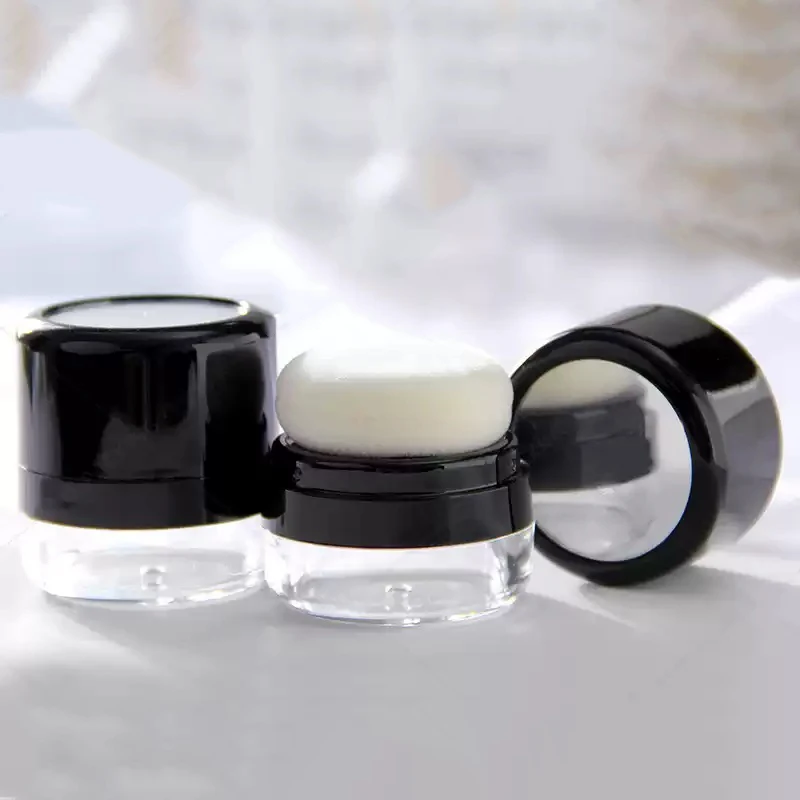Sponge Puff Cosmetic Case Blusher Powder Jar Container Portable Loose ...