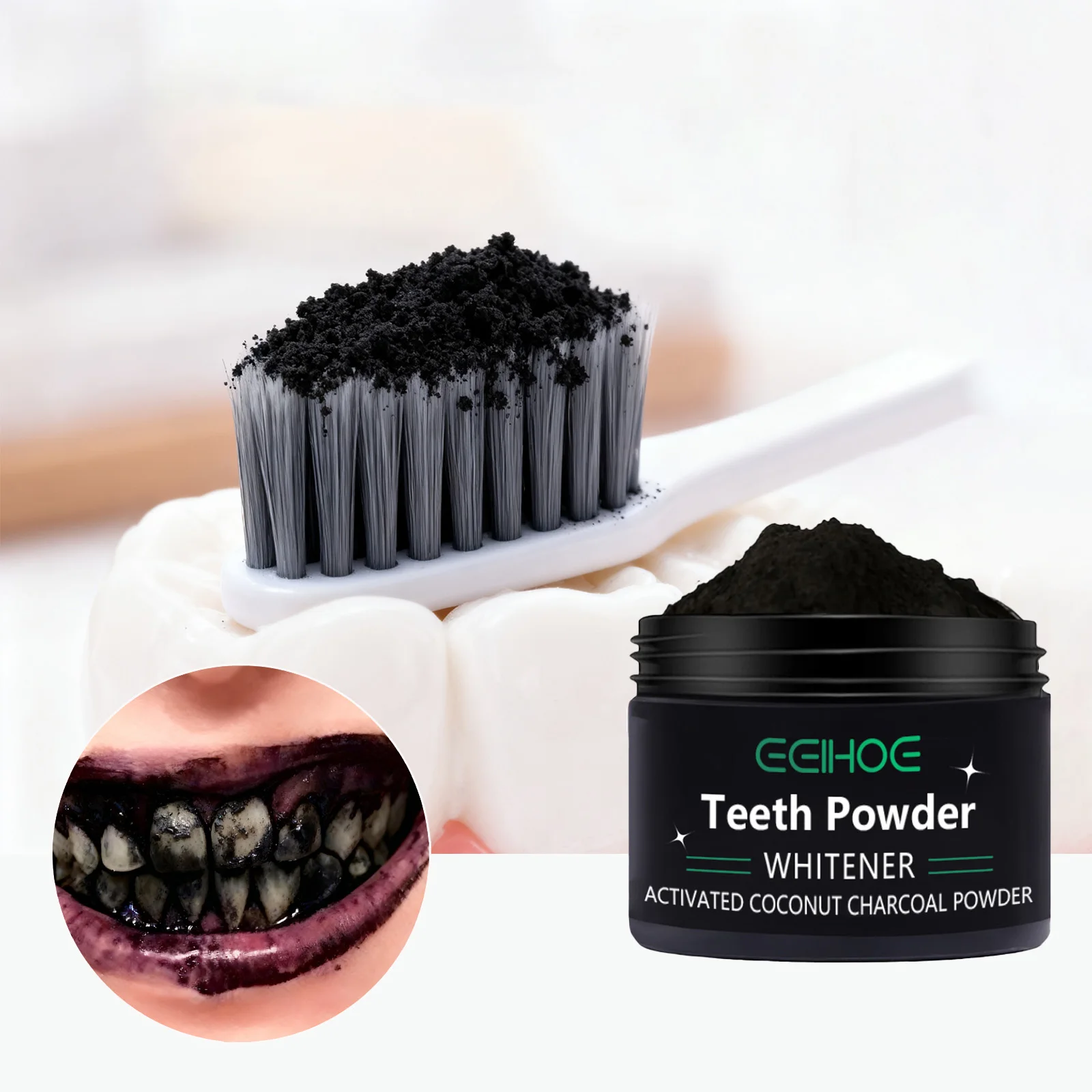 Teeth Whitening Powder Natural Deep Cleaning & Stain Removal Fresh Breath & Yellow Teeth Treatment Enamel Safe Daily Oral Care