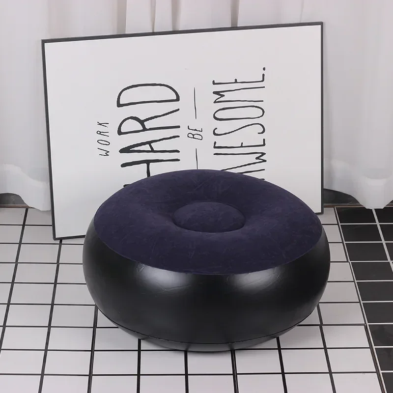 Camping Chair Inflatable Flocking Stool Portable Outdoor Camping Chair Inflatable Flocking Stool Footrest for Home Office Travel