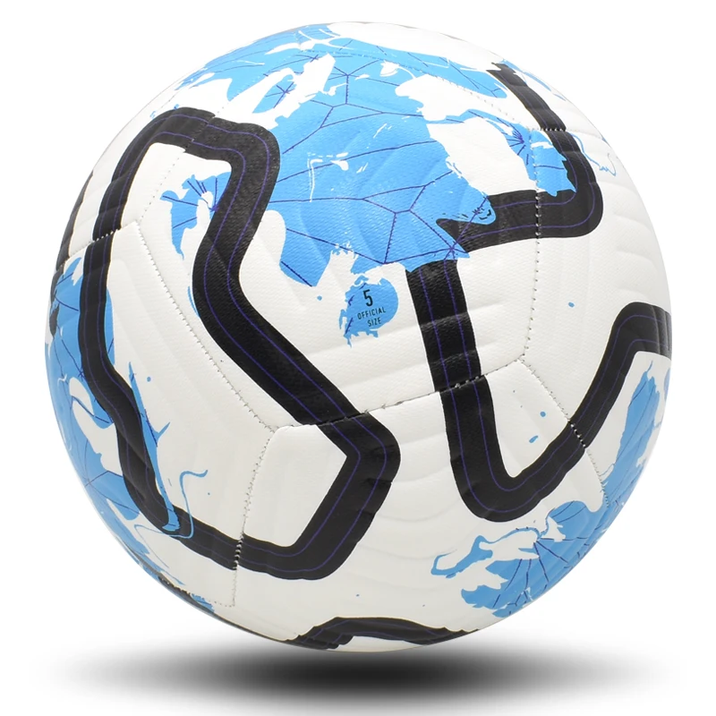 thumbnail image 1 of Balones de fútbol de tamaño estándar 5, cosidos a máquina, material de PU, balones de entrenamiento de fútbol de alta calidad para partidos de liga deportiva, 1 of 5