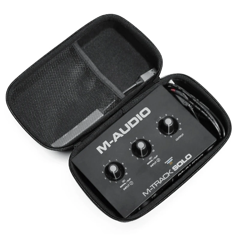 Hard EVA Outdoor Travel Case Storage Bag for M-Audio M-Track Solo USB Audio Interface for Recording