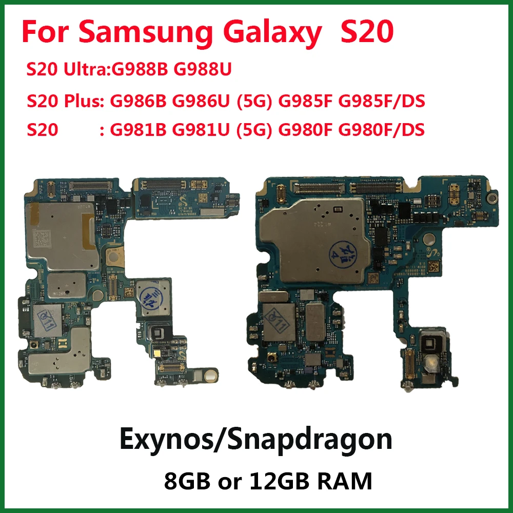 Motherboard Unlocked Main Motherboard For Samsung Galaxy S G980f G981u G985f G981b Ultra G9u Plus G986b G986u Sinle Dual Sim Mobile Phone Antenna Aliexpress