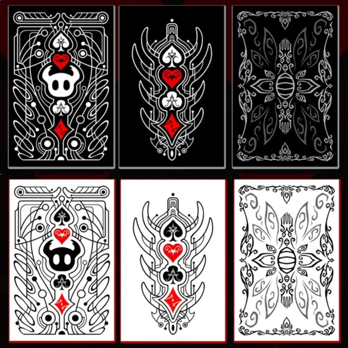 Hollow Knight Standard Tabletop Poker Card Set Black and White Playing Card Game Card Group Portable Creative Board Game Gift