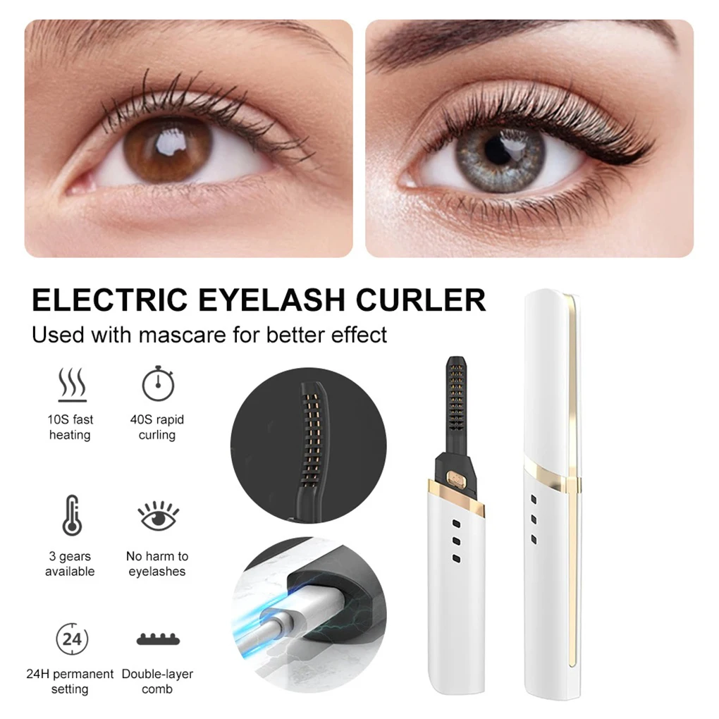 3 Gear Adjustable Heating Eyelash Curler Electric Beauty Makeup Anti-scald Eyelashes Curling Portable Lashes Make Up
