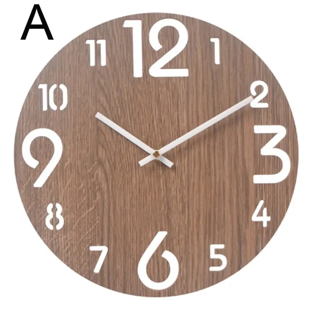 Battery-Operated Silent Wood Wall Clock – Easy-to-Read Home Décor 2