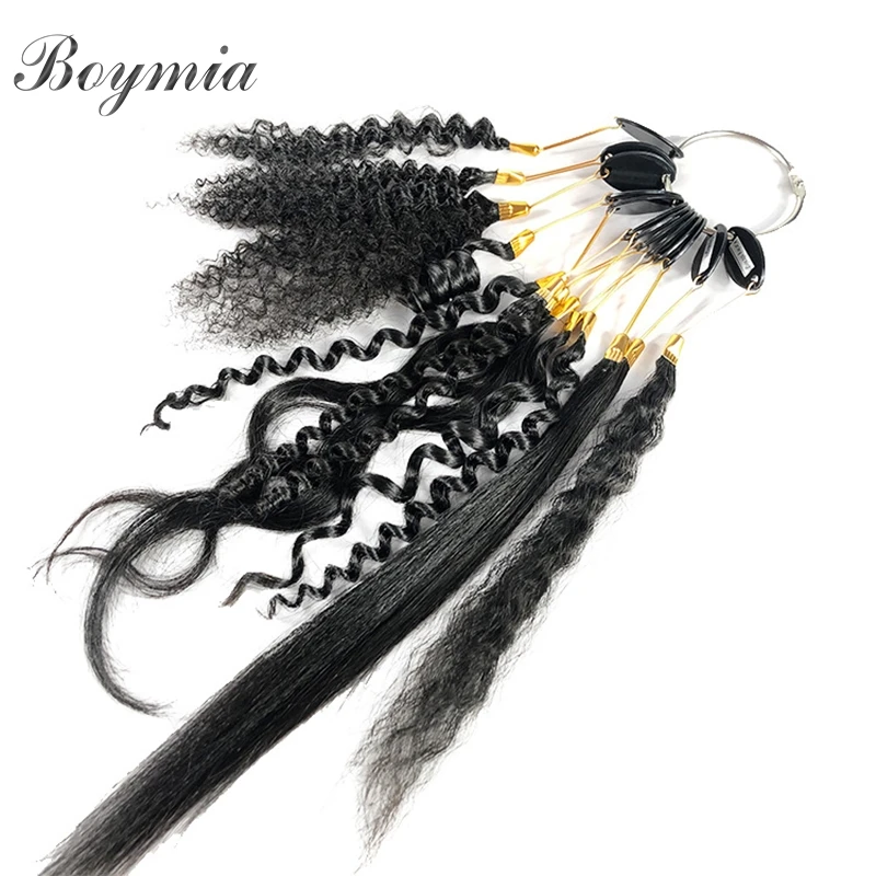 Boymia Natural Human Hair Texture Chart 13 Tips Kinky Curly Yaki Straight Body Wave Loose Wave Afro Kinky Curly Salon Wavy Rings