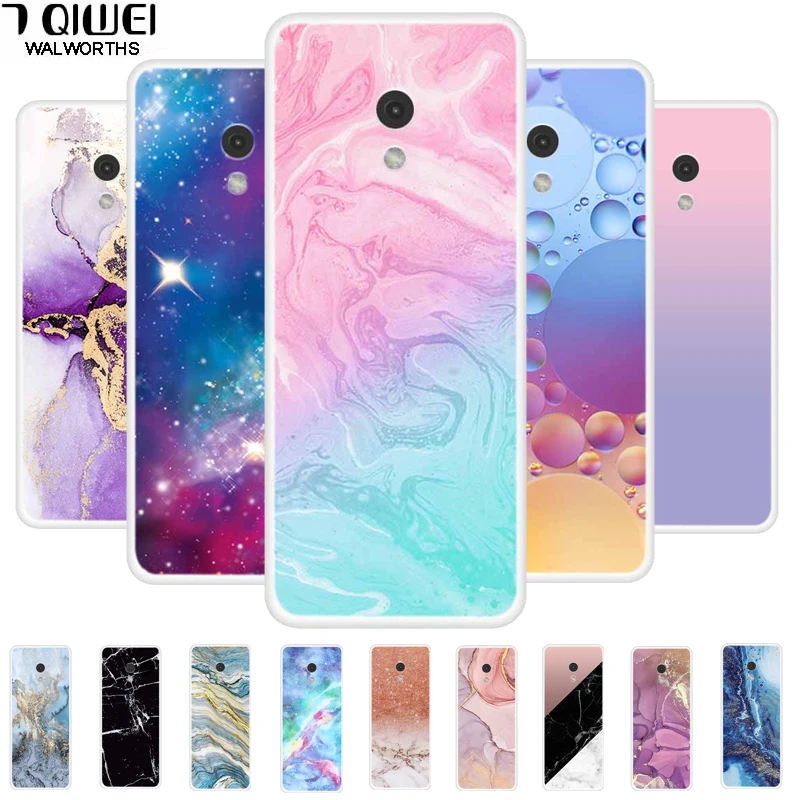 Marble Painted Clear TPU Back Cover - Protective Clear Shell