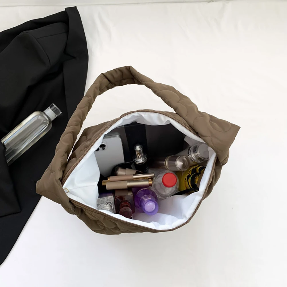 Women Puffy Hobo Bag Fashion Padded Shoulder Bag Casual Floral Quilted Tote Bag Lightweight Large Capacity Slouchy Shopper Bag