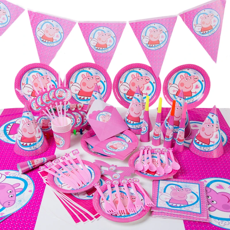 16 Pieces/Set Peppa Pig Toy Action Figure Birthday Party Supplies