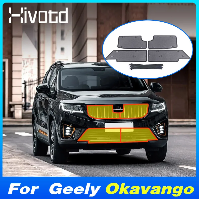 자동차 전면 그릴 네트 스테인레스 스틸 곤충 스크린 커버, Geely Okavango 2020-2023 외부 수정 액세서리 보호