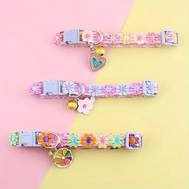 1Piece Adjustable Cat Collar With Pendant Lace Pet Collar Suitable For Small Cats and Dogs Cat Collar Personalized Accessories 6