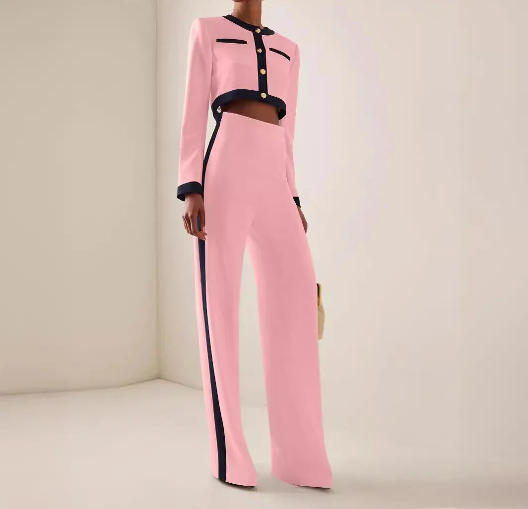 طقم سراويل ومعاطف نسائية نمط جديد بلوزة احترافية ب...