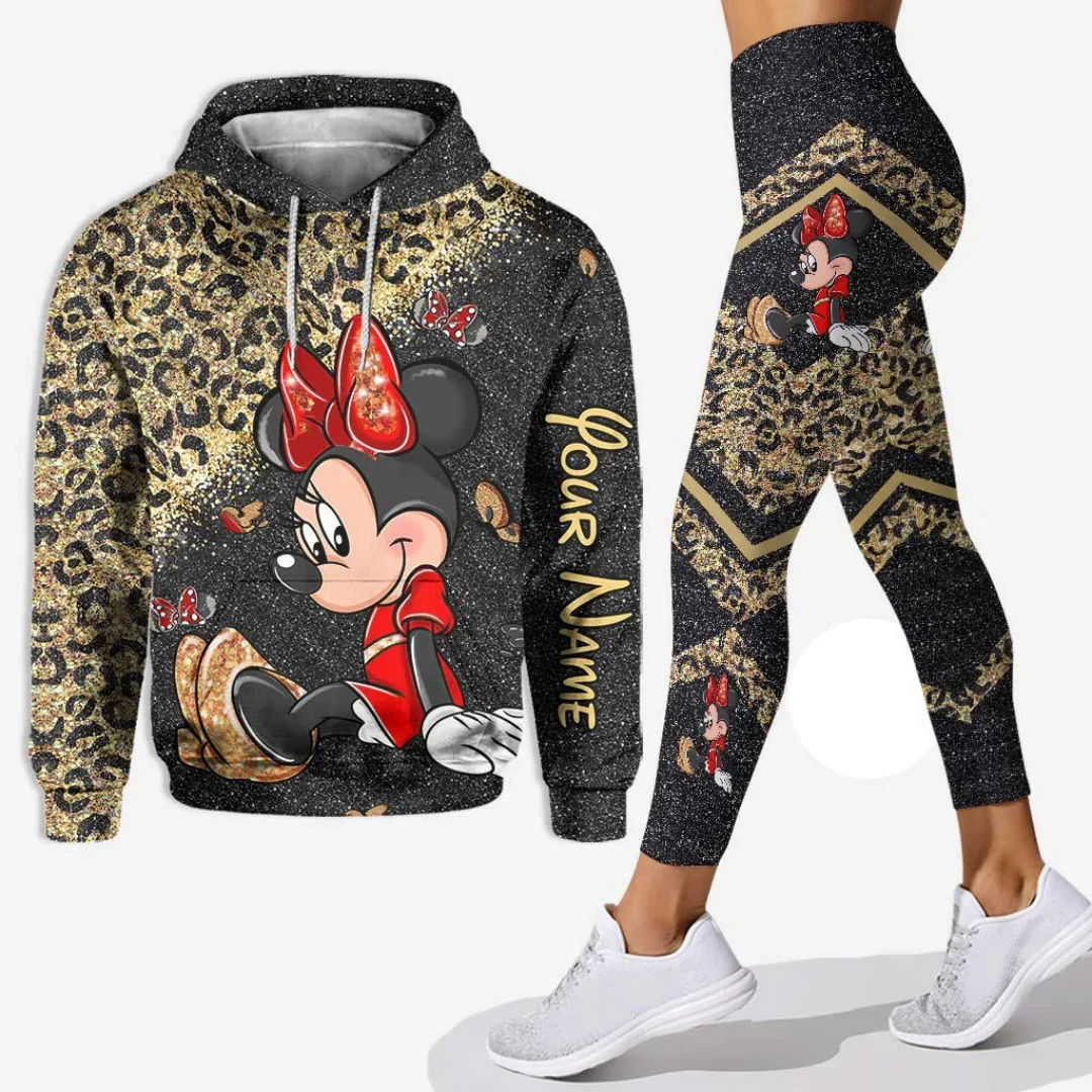 

Customize Mickey Hoodie and Leggings Set For Women's Disney Christmas Yoga Pants Sweatpants Fashion Casual Leggings Track Suit