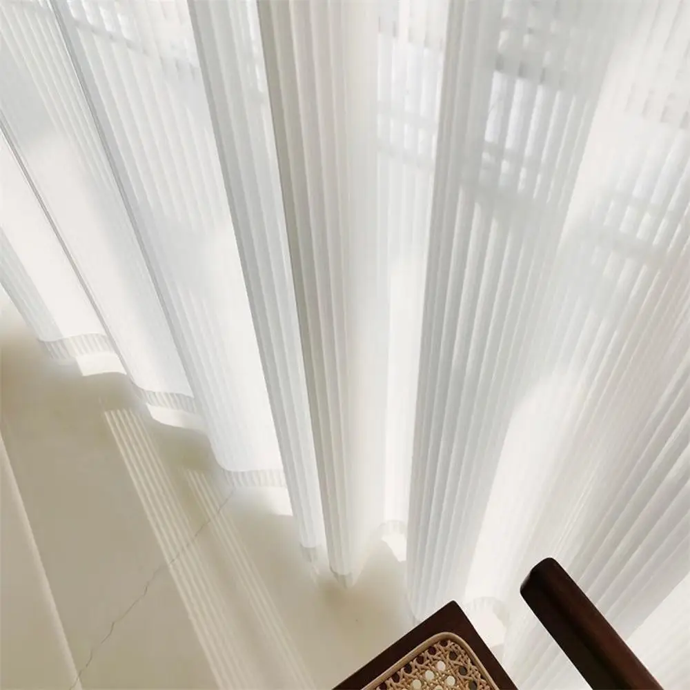 Solid White Tulle Sheer Curtains For Living Room Decoration Curtains Bedroom Modern Tulle Voile Organza Curtain Fabric Drapes