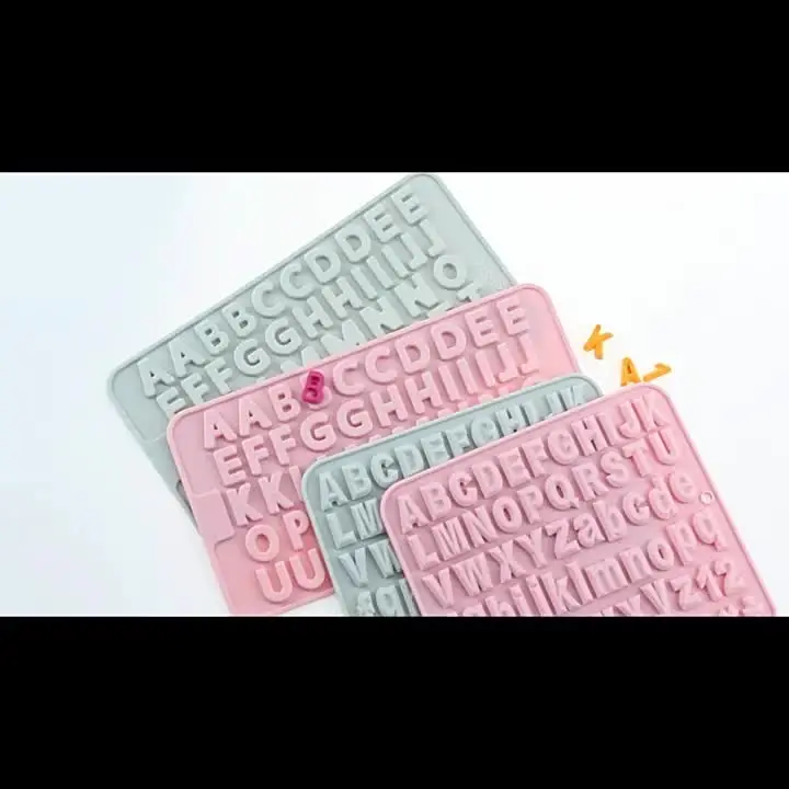 Stampo Per Cioccolato Alfabeto In Silicone 40 Lettere - Set Stampi Per Torte E Cioccolato - Ideale Per Decorazioni Cupcake E Gelatina