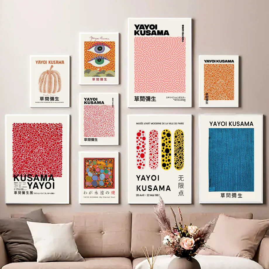 Yayoi Kusama Pumpkin Canvas Art Poster Abstract Nordic Prints Wall Art Canvas Painting Immagini A Parete Surreality Wall Decor