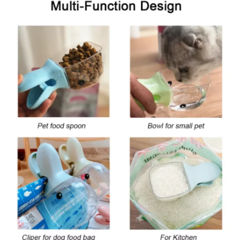 Pet Food Spoon for Cat Dog Bowls Multi-Function Bowl for Cats/Puppies/Small Dogs Scoop for Cat Food Dog Food Water Bowl Fountain 3