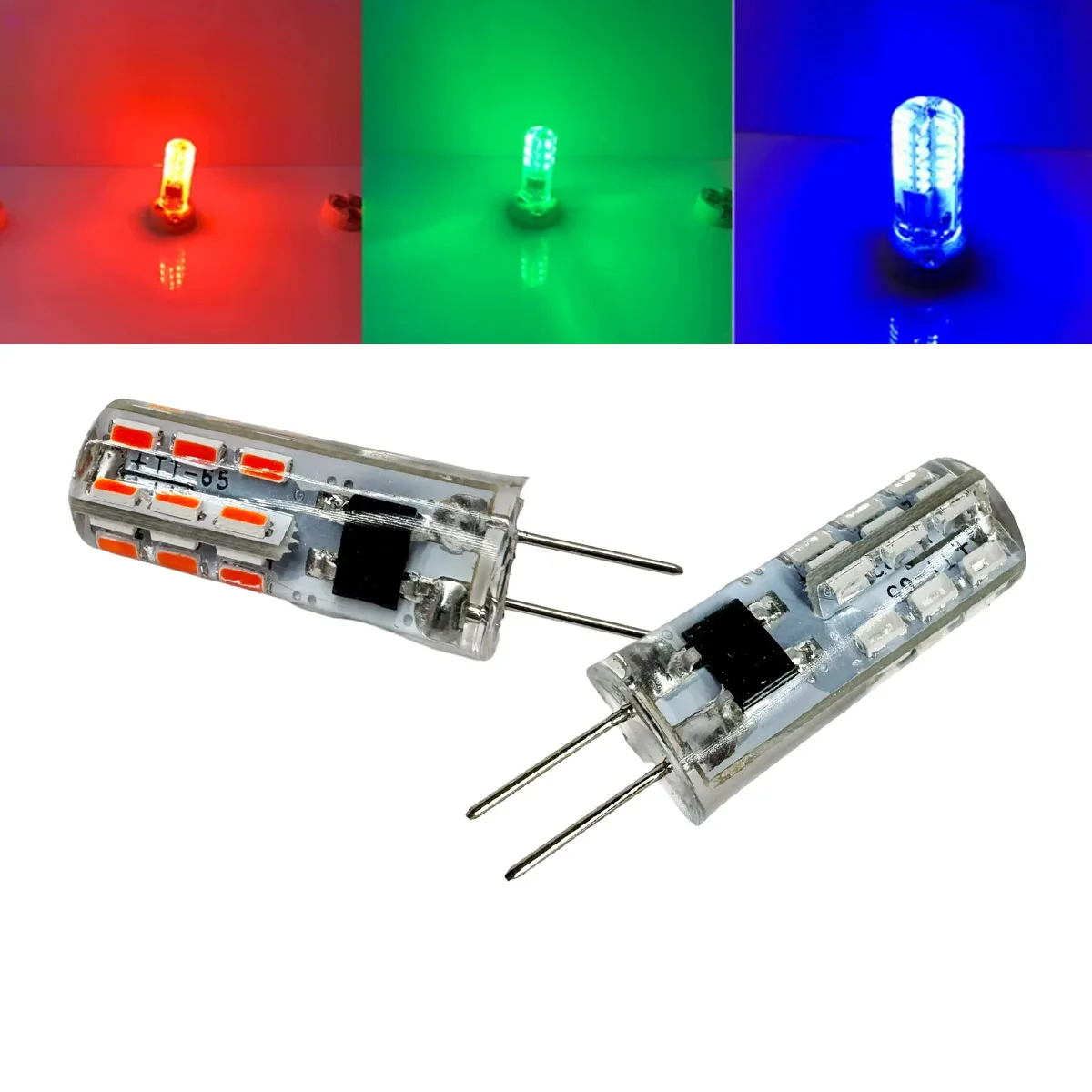 미니 G4 LED 전구, 샹들리에 크리스탈라이트 램프용 다채로운 조명, 레드, 블루, 그린, 3W, 5WAC, DC 12V, 3014 SMD, 10 개