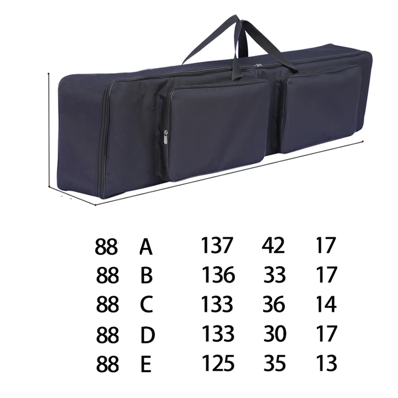 Piano Case Electronic Musical Instrument 88Key Electric Piano Bag Oxford Cloth Double Shoulder Electronic Bag Double With Pocket Cotton Thickened Instrument Handheld
