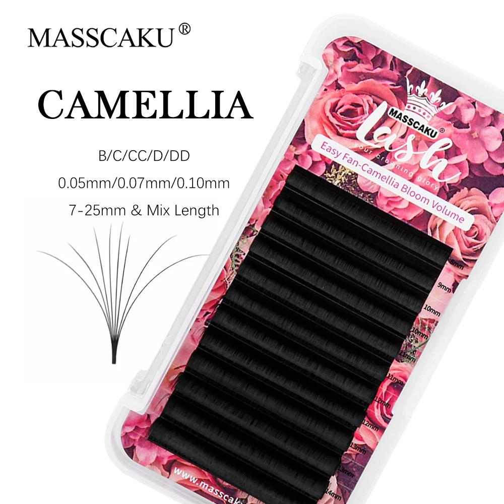 MASSCAKU New Hot Selling Russian Volume Auto Fan Eyelashes Natural Cilia Silk Lashes Extensions Makeup Premium Eyelashes