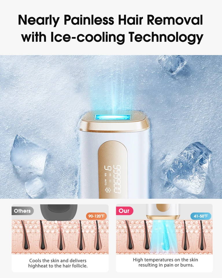 IPL Hair Laser Removal with Cooling Function 999900 + Flashes